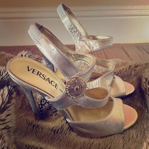 Versace for H&M silver high heels